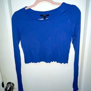 Forever 21, Blue, long sleeve, crop top
